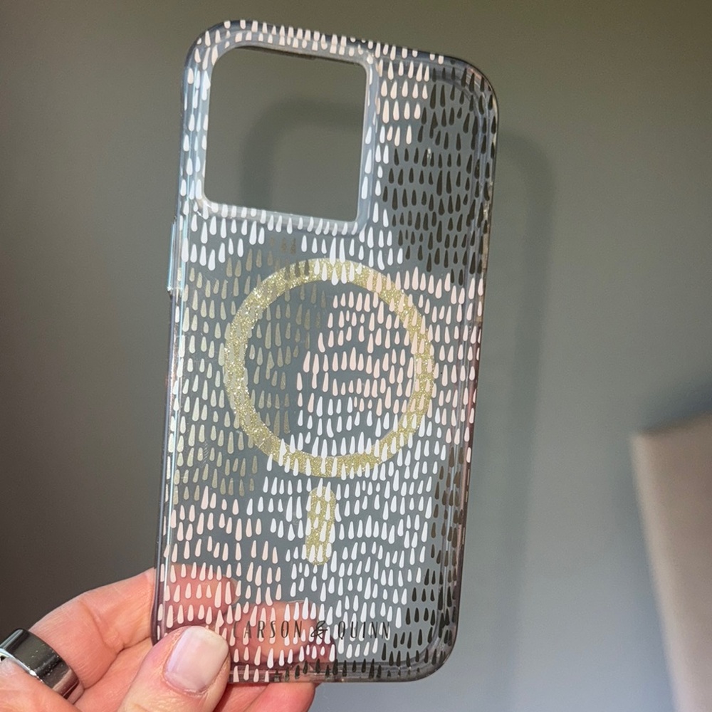 Gold Magsafe Fun Patterned iPhone 15 Pro Max Phone Case